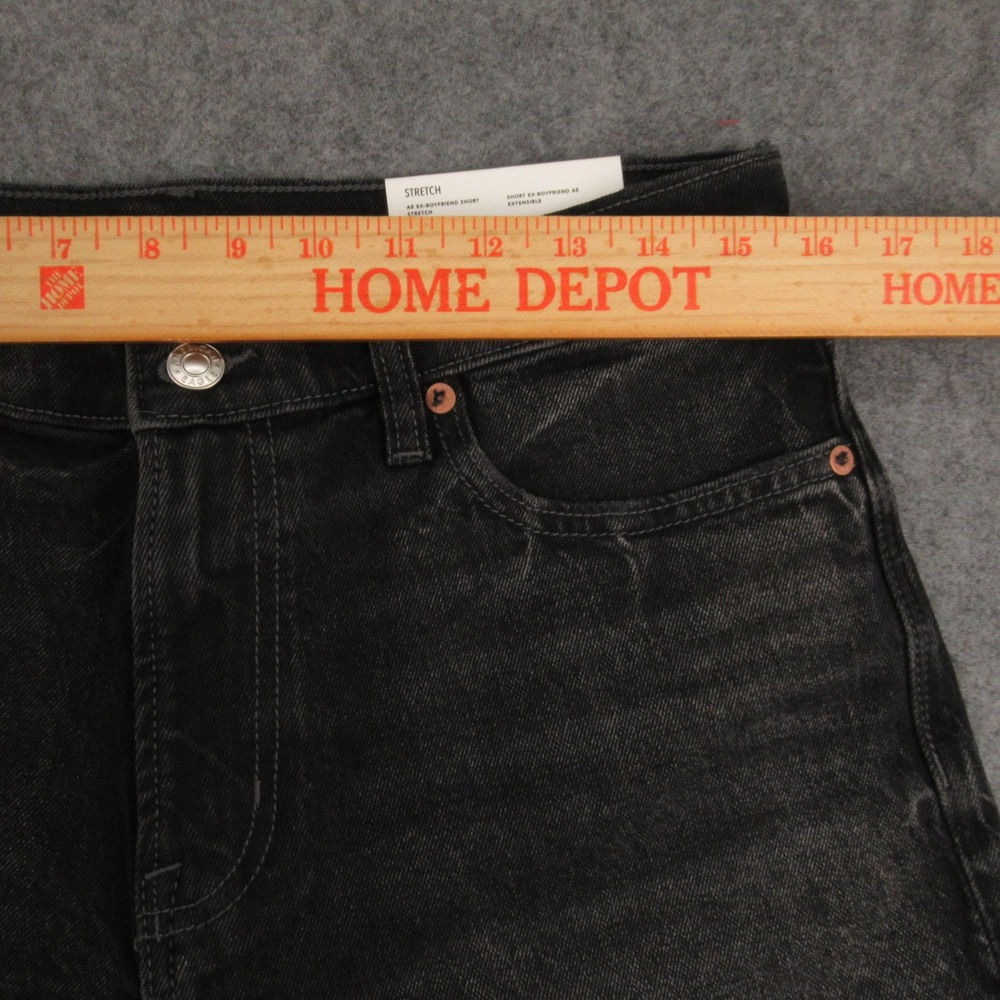 American Eagle Outfitters Womens Black Ex‎ Boyfriend Stretch Denim Shorts Size 2 - Picture 4 of 14